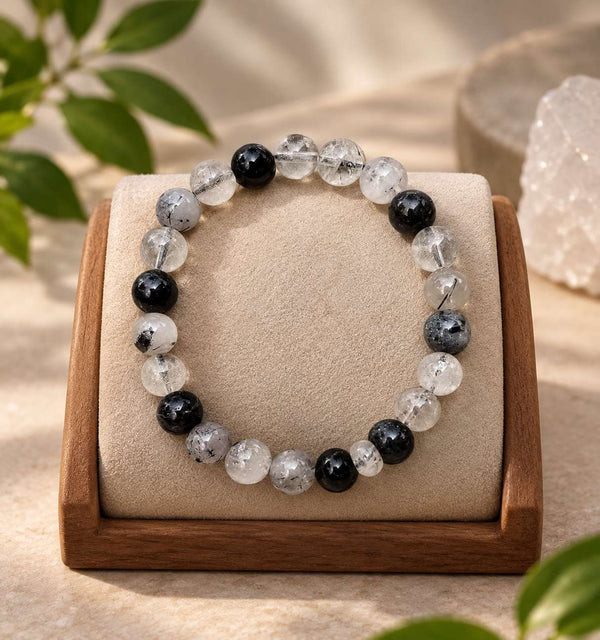 Black Rutile Gemstone Bracelet