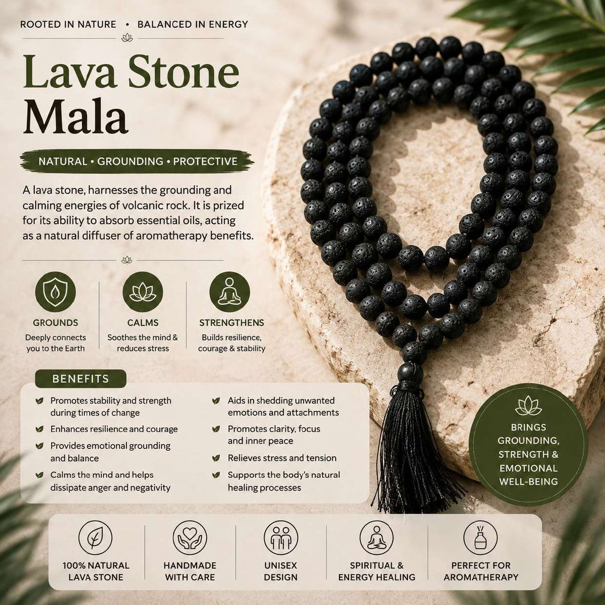 Lava Stone Mala