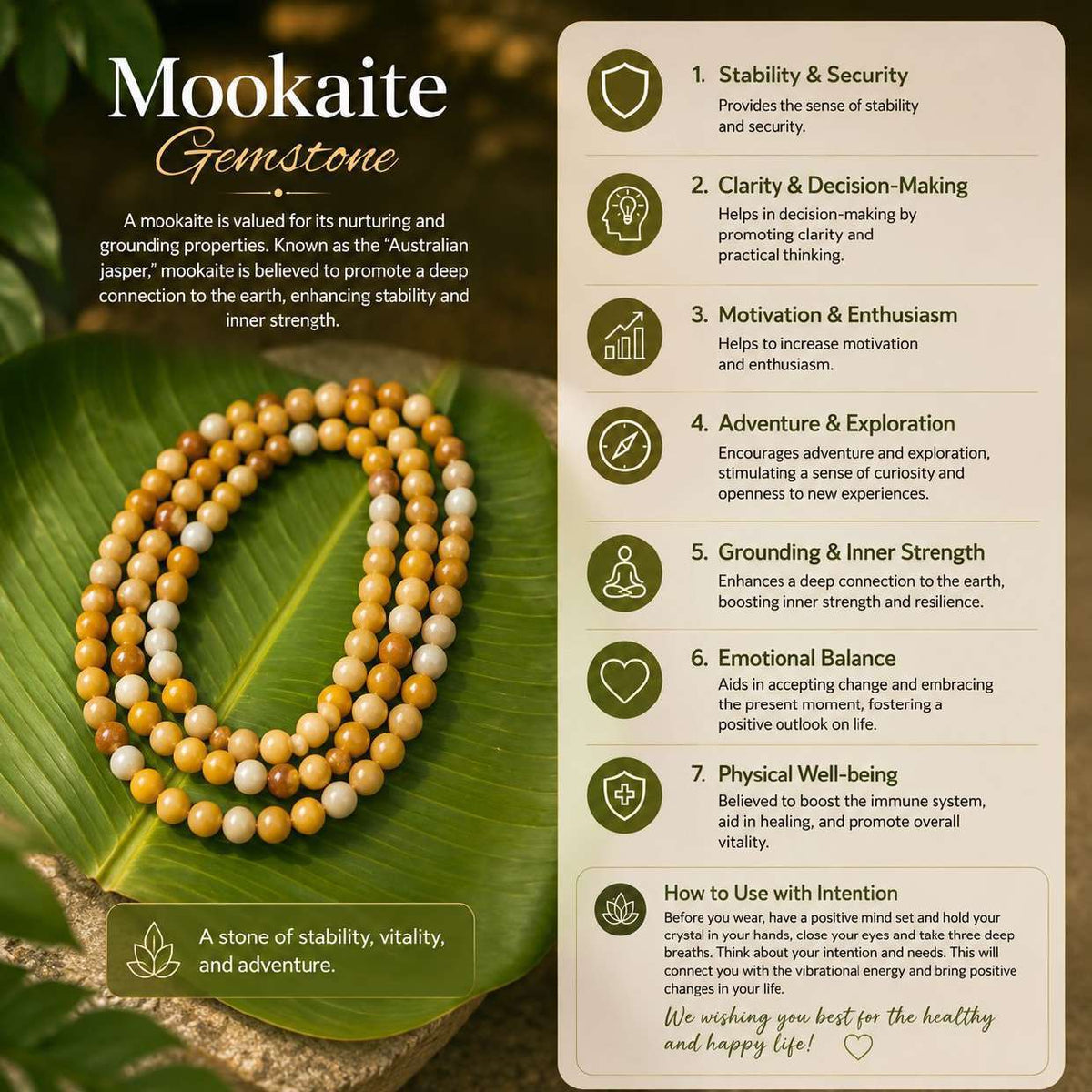 Mookaite Gemstone Mala