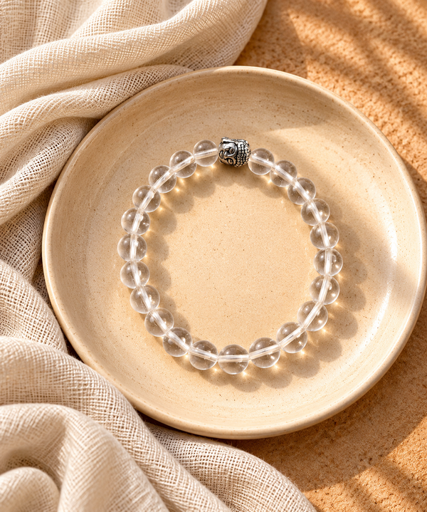 Spatika With Buddha Face Bracelet