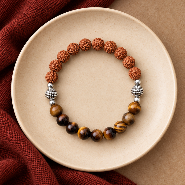 Tiger Eye with Rudraksha Bracelet
