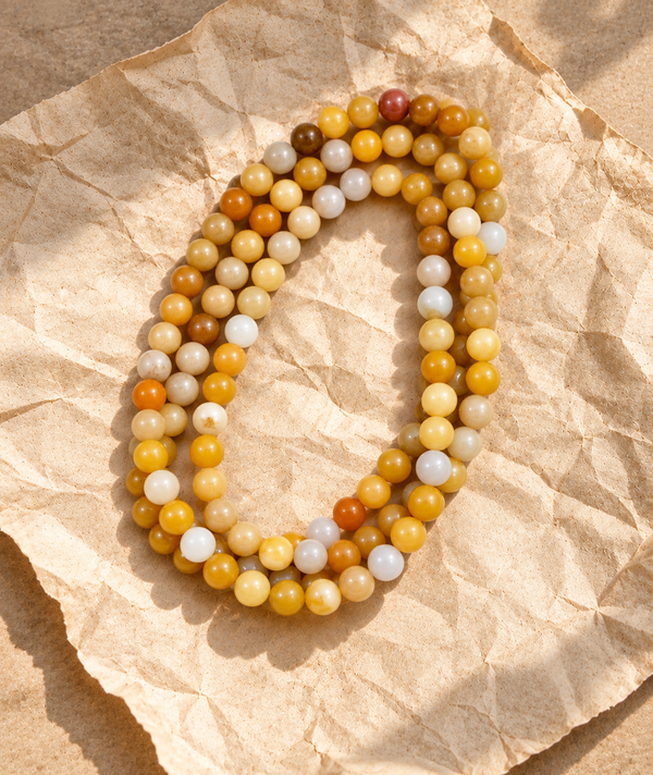 Mookaite Gemstone Neckpiece 108 Pearls